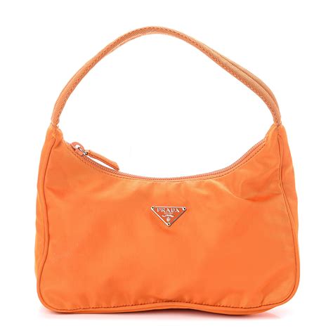 orange nylon Prada bag